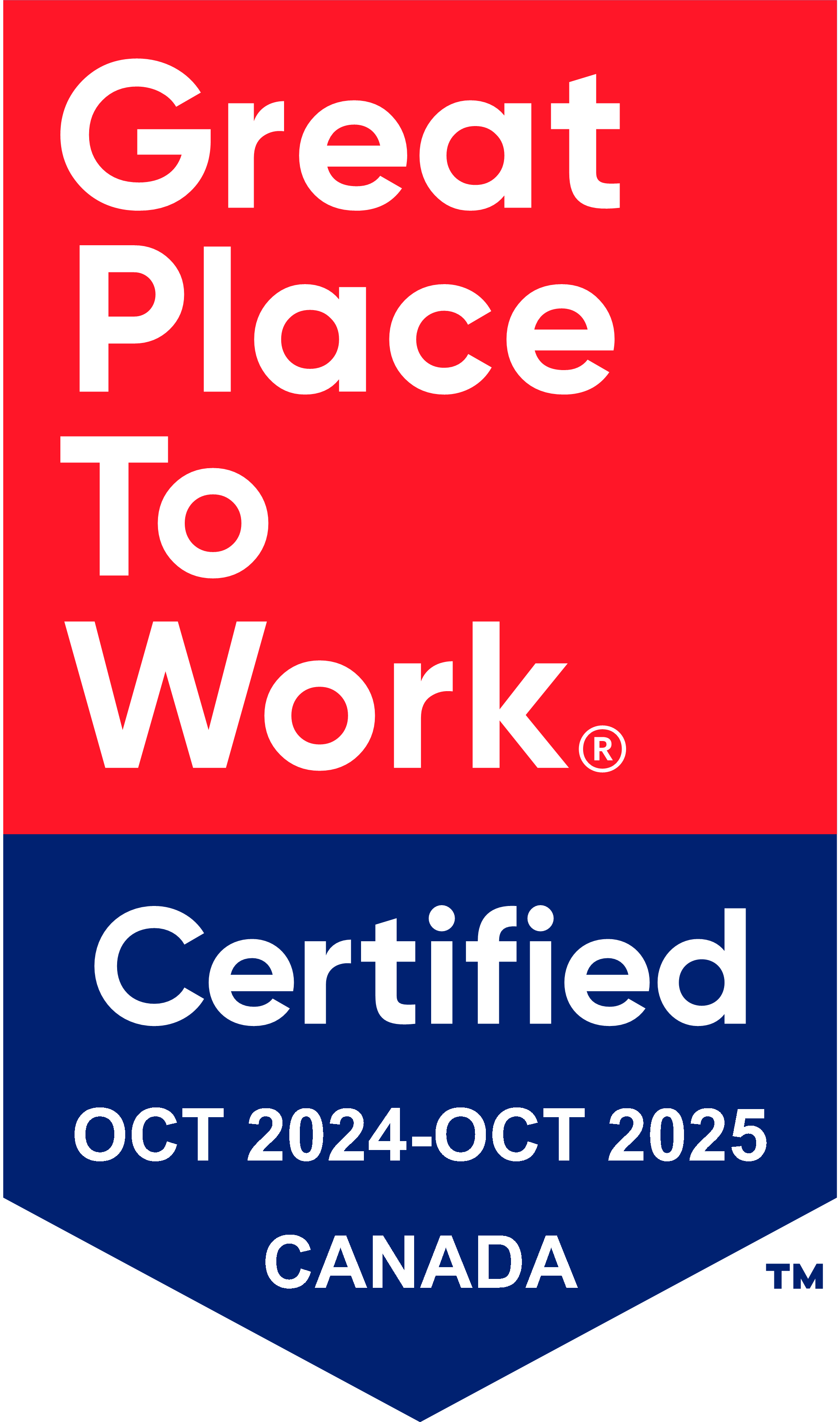 Great Place to Work - Certified Oct 2024-2025 Canada