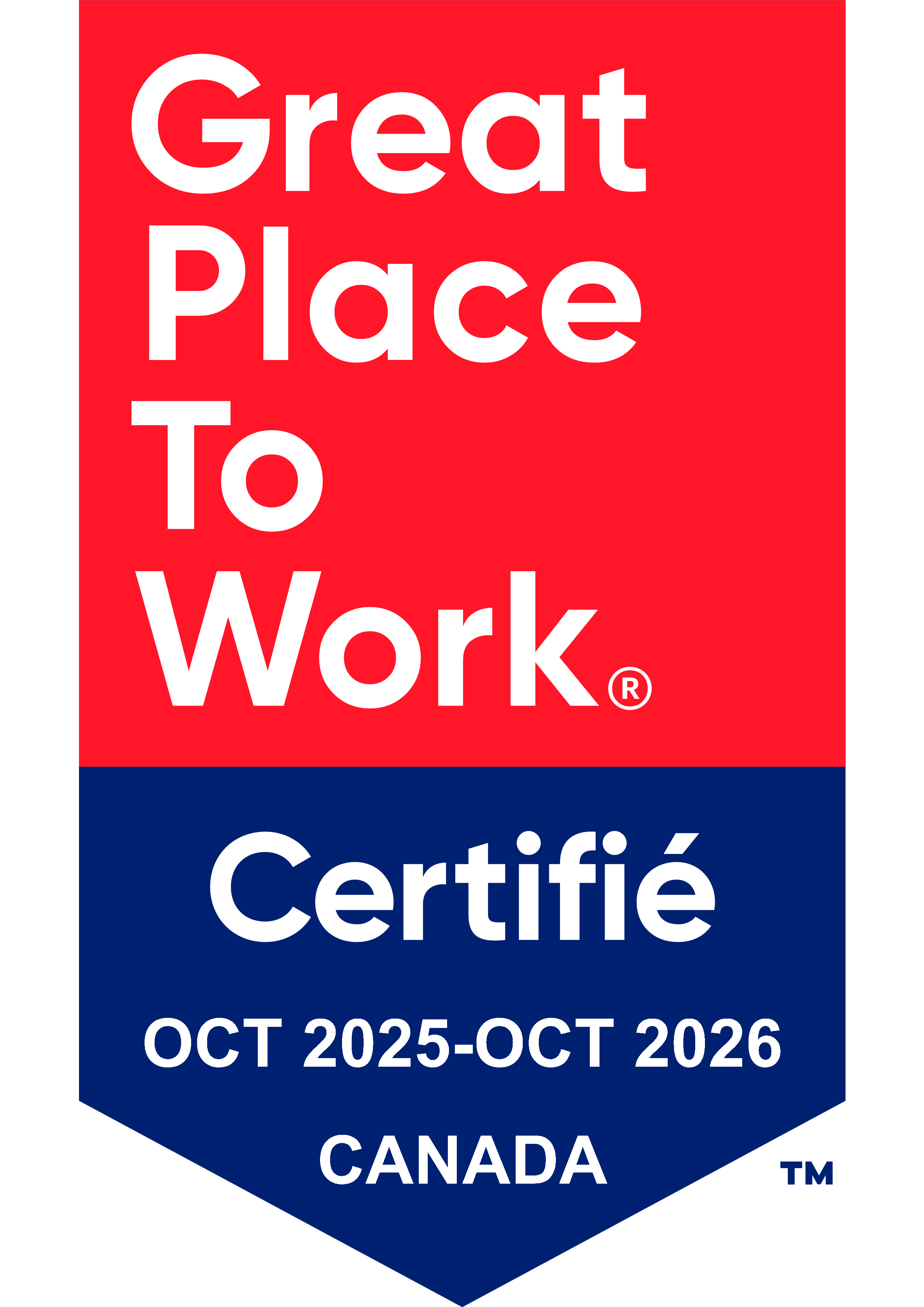 Great Place to Work - Certified Oct 2024-2025 Canada
