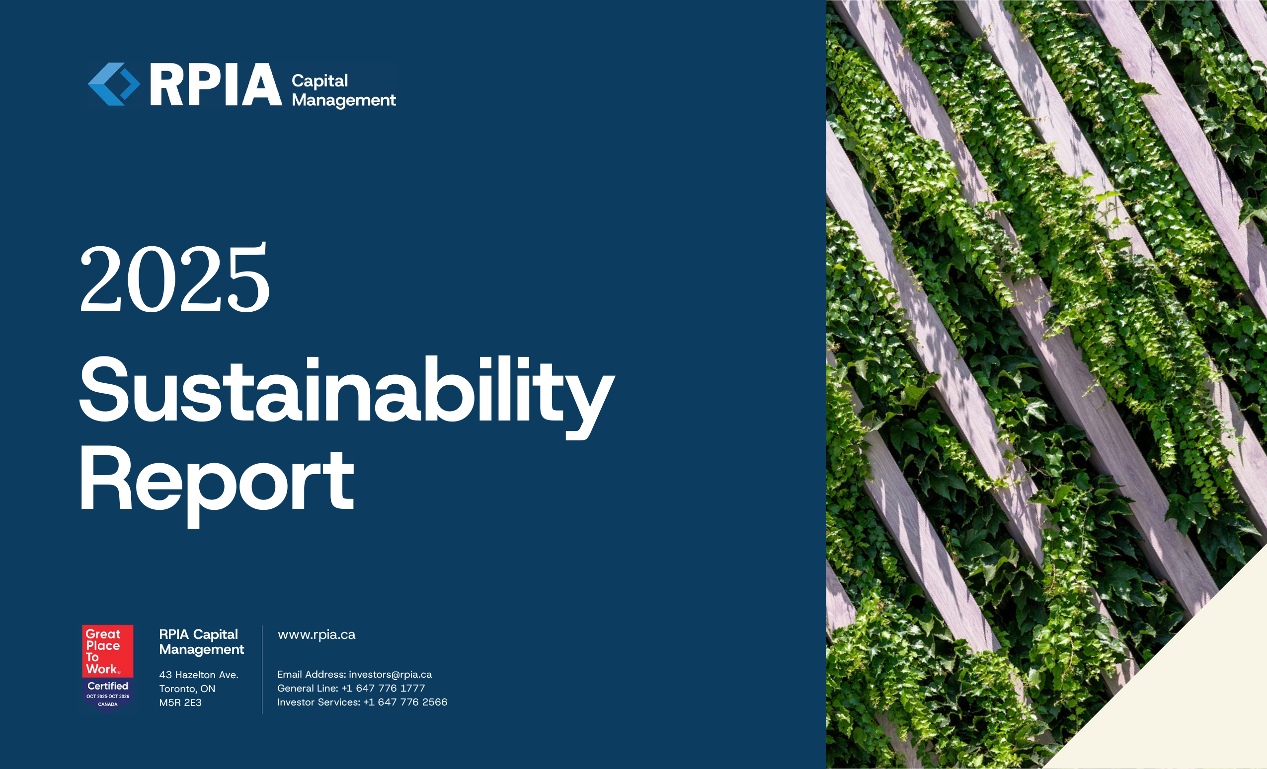 RPIA 2025 Sustainability Report Cover Page