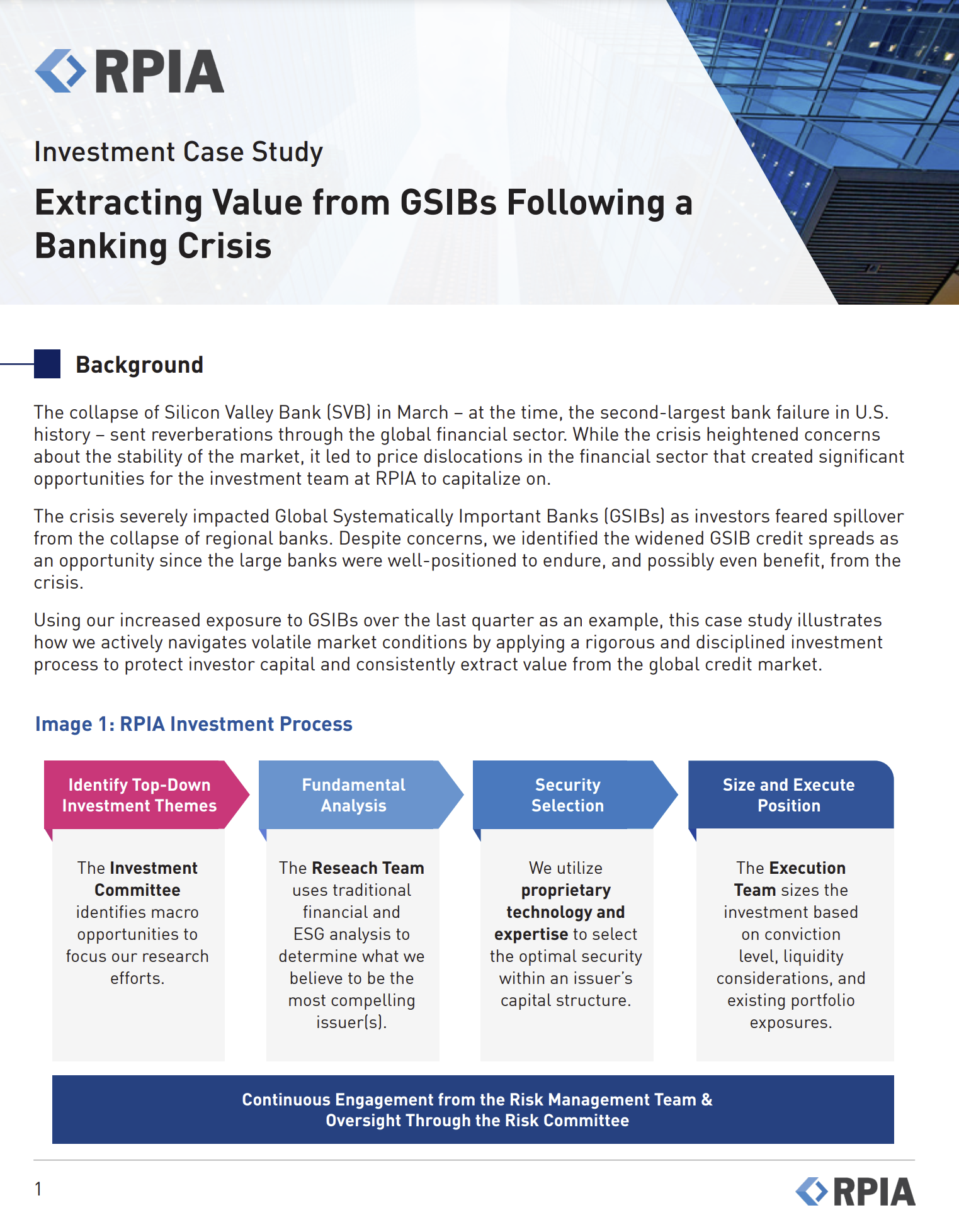 Investment Case Study Page